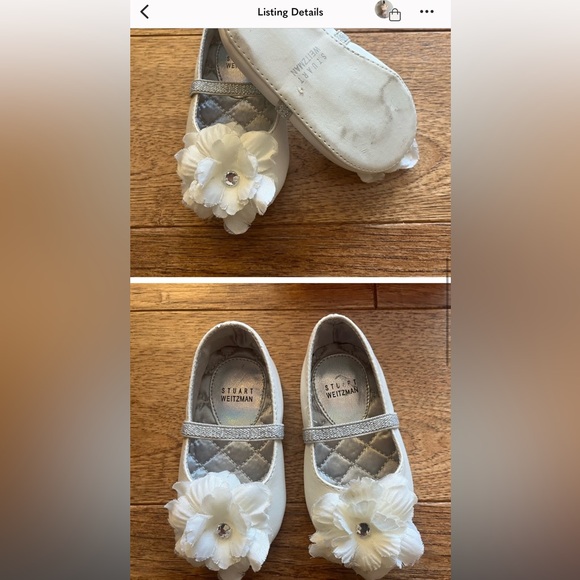 Stuart Weitzman “My First Weitzman” White Floral Baby Shoes - Picture 7 of 8